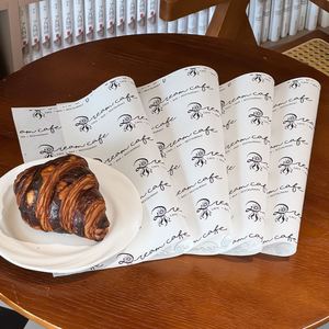 Custom Disposable <b>Biodegradable</b> Eco-Friendly PE Coated Grease Proof <b>Paper</b> Oil Proof Wrapper for Snack Bakery Takeaway - Product Image 4