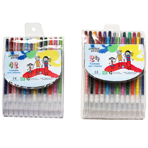 Non tossico In scatola di Pvc per bambini che dipingono pastelli intrecciati multicolori <span class=keywords><strong>evidenziatore</strong></span> 12 colori pastelli a cera intrecciati - Product Image 3