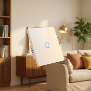 Interruptor Táctil de Pared WiFi Tuya Sin Neutro, Compatible con <span class=keywords><strong>Alexa</strong></span> y <span class=keywords><strong>Google</strong></span> Home, 1/2/3 Botones, Enchufes Inteligentes WiFi Resistentes a Manipulaciones para UE y Reino Unido - Product Image 3