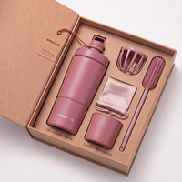 Shaker à protéines réutilisable en acier inoxydable, prix d'usine, bouteille de shaker pour la salle de sport, 700 ml, avec compartiment de rangement pour poudre au fond, coffret cadeau
