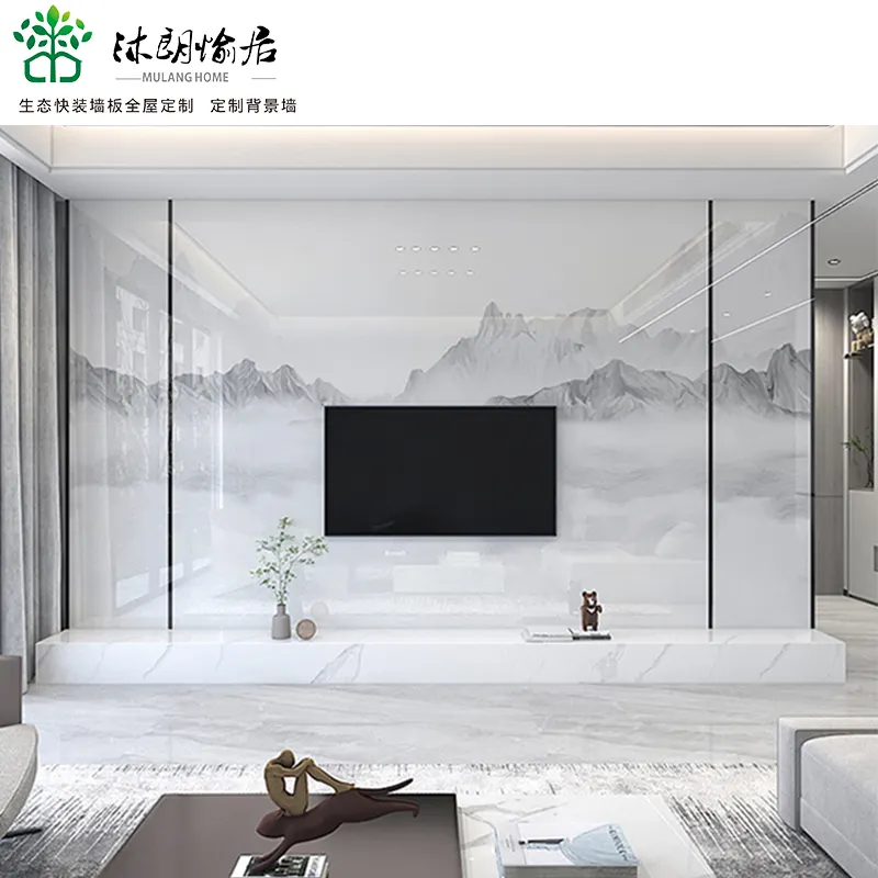 luxurious wall panel for hotel marble effect wall panel bamboo charcoal seamless panels