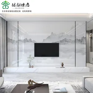 Luxurious Wall Panel For Hotel Marble Effect Wall Panel Bamboo Charcoal Seamless Panels