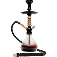 Chicha en verre et aluminium, luxe, or rose, portable, grande taille, style arabe, technique miroir givré, type libre