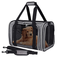 Sac de transport pour animaux de compagnie, sacs de transport pour chats et chiens pour chats et chiens de petite et moyenne taille, chiots, sac de transport pour petits chiens approuvé par les compagnies aériennes, à parois souples