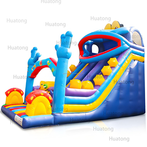 Ngoài trời PVC Inflatable trượt khô đôi làn ếch Inflatable lâu đài nhảy Inflatable trượt nhà bị trả lại với Blower cho trẻ em - Product Image 5