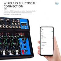 Mezclador de Audio BHA F7 de 7 Canales, Interfaz USB, Consola de Mezcla de Sonido, Alimentación Fantasma de 48V, Efectos DSP, Mezclador de DJ para Escenario en Vivo, Estudio, OEM