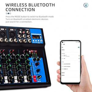 BHA F7 7-Kanaals Audio Mixer USB Interface Geluidsmengpaneel 48V Phantom Power DSP Effecten <span class=keywords><strong>DJ</strong></span> Mixer voor Live Stage Studio OEM - Product Image 4