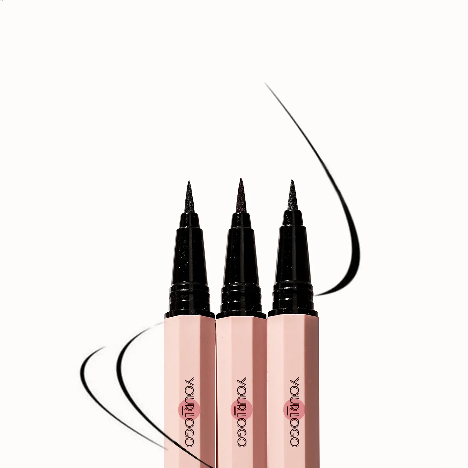 Custom Logo Black Long Wear Waterproof Vegan Matte Liquid Eyeliner Pen Eye Liner Pencil with Pink Package