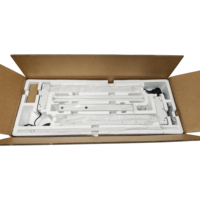 Cadre de bureau électrique blanc à double moteur et 3 niveaux, en métal, avec poutre télescopique, réglable en hauteur, pour bureau à domicile