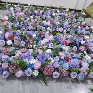 factory price wholesale floor runner flowers high quality artificial flower runner blue and pink - Product Image 2