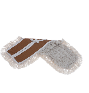 Recambio de mopa de polvo de limpieza rectangular de 5x18 mezcla de algodón y poliéster hilo marrón y blanco con mango ajustable para uso doméstico - Product Image 2