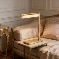 Lampe de bureau en marbre au design moderne et luxueux avec éclairage LED à intensité variable pour chambre à coucher, bureau, travail, lecture, étude, apprentissage