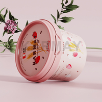 Mini Pot à Yaourt de 150 ml avec Couvercle, Emballage en Plastique, Boîte Conteneur pour Crème Glacée et Yaourt
