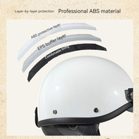 Casque de moto ABS vintage avec verres détachables Conception confortable à visage ouvert Fermeture à dégagement rapide Doublure en mousse Taille libre