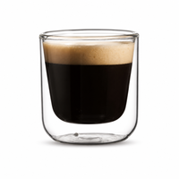 Gobelet à eau en verre borosilicate à double paroi épais de haute qualité, compatible micro-ondes, pour le bureau, le café, le lait, les jus