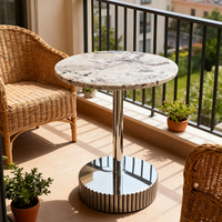 Table d'appoint en marbre de style nordique, luxe léger, salon, table basse ronde minimaliste, décoration, table à thé