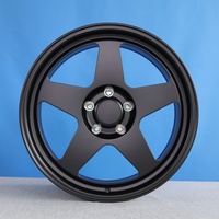 Rines de Aleación Forjados Personalizados en Negro Mate de 5 Brazos con Diseño Cóncavo para Camionetas, SUV, Wrangler, Tacoma, GMC