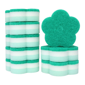 Original 4 Pack Green Flower Shape Cleaning <strong>Sponges</strong> for <strong>Washing</strong> <strong>up</strong> Non-Scratch Multi-Use Dish Kitchen Scrubbing <strong>Sponge</strong> Set - Product Image 3