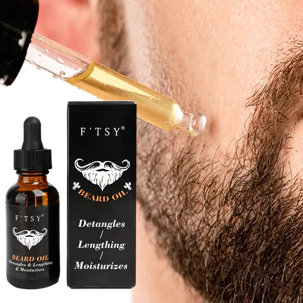 Huile à barbe de marque privée huile d'argan barbe douce croissance plus rapide huile de barbe pour hommes
