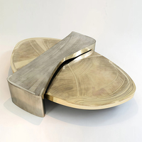 Table basse de salon en acier inoxydable de luxe léger de villa design nordique, ensemble de café personnalisé de style créatif moderne