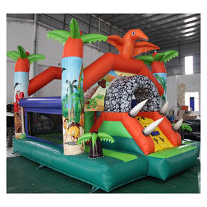 แทรมโพลีนเป่าลมกลางแจ้งสำหรับเด็กรูปไดโนเสาร์ปราสาทเป่าลมธีมป่าตามประเพณี - Product Image 2