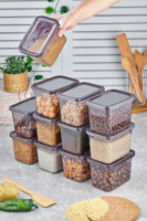 Boîte de conservation alimentaire rectangulaire en plastique avec couvercle, moulée par injection, écologique, 1,2 L/40 oz, bacs de rangement modernes pour réfrigérateur et garde-manger, pour une fraîcheur optimale
