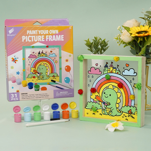 Créez votre propre cadre photo de dinosaure pour les enfants <span class=keywords><strong>facile</strong></span> <span class=keywords><strong>à</strong></span> faire bricolage acrylique conseil dinosaure cadre photo décoration de la maison - Product Image 4
