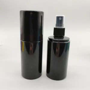 120Ml Zwarte Plastic Nevel Spuitfles Met Grote Hoes Voor Reinigingsmiddel Parfum Huidverzorging Verpakking