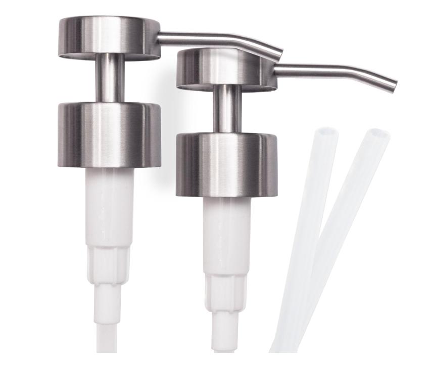 FREE SAPLE Pack Soap Dispenser Lids - 304 Stainless Steel Replacement Pump with Waterproof Label Stickers Fit 28/400 Thread