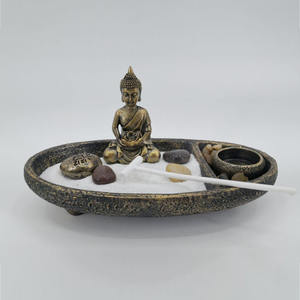 Estatua de Buda Ecológica de Alta Calidad, Miniatura de Jardín <span class=keywords><strong>Zen</strong></span>, Adorno de Mesa para Interiores, Estatuas de Resina de Estilo Budista que Representan la Paz - Product Image 2