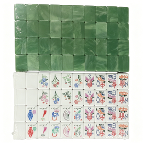 Fichas de Mahjong de Alta Gama con Bloques de Color, Fichas de Mahjong Clásicas de Lujo en Verde Jade, Aptas para el Juego de Mahjong - Product Image 2