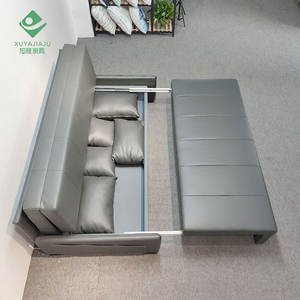 سرير قابل للطي 3 في 1 لغرفة المعيشة أريكة مستقيمة بدون ذراع قابلة للسحب من الجلد سرير نهاري مع مساحة تخزين - Product Image 5