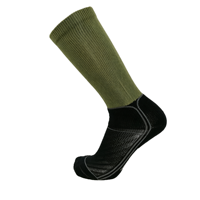 Chaussettes de sport rayées en gros pour hommes, respirantes, anti-humidité, avec soutien de la voûte plantaire, coussinées, en polyester/nylon