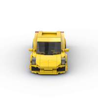 Voiture de sport jaune très populaire, compatible avec les briques de marque, puzzle à petites particules, jouets de construction en plastique ABS