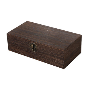 Caixa De Presente De Chá De Madeira Sólida, Flap, Caixa De Embalagem Antiga, Caixa De Armazenamento De Mesa Retangular, Jóias, Óleo Essencial, Perfume, Caixa De Madeira - Product Image 4
