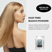Poudre décolorante professionnelle sans poussière pour salon, enrichie en huile d'argan et protéines, minimise les dommages du cuir chevelu, décolore jusqu'à 7 niveaux pour les mèches.