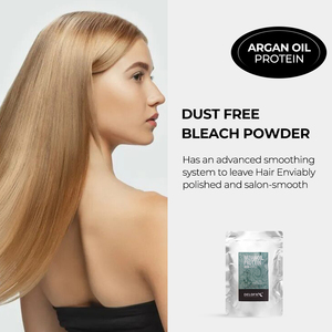 Professioneel salonpoeder voor haarbleking zonder stof, met arganolie en proteïne, minimaliseert schade aan de hoofdhuid, verlicht tot 7 niveaus voor highlights. - Product Image 2