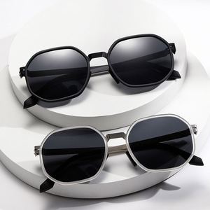 Lunettes de soleil polygonales rétro 2025 personnalisées avec logo, monture petite, style punk, pour hommes et femmes, protection UV400 - Product Image 2