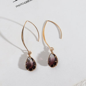 Orecchini Lunghi Unici in Rame alla Moda con Design Trendy, Bicolore e Bordi in Vetro, con Ganci a Filo - Product Image 4