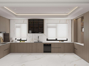 Mobili da Cucina di Lusso in Legno con Inserti in Vetro Nero per Ristrutturazioni di Alta Gamma - Product Image 1