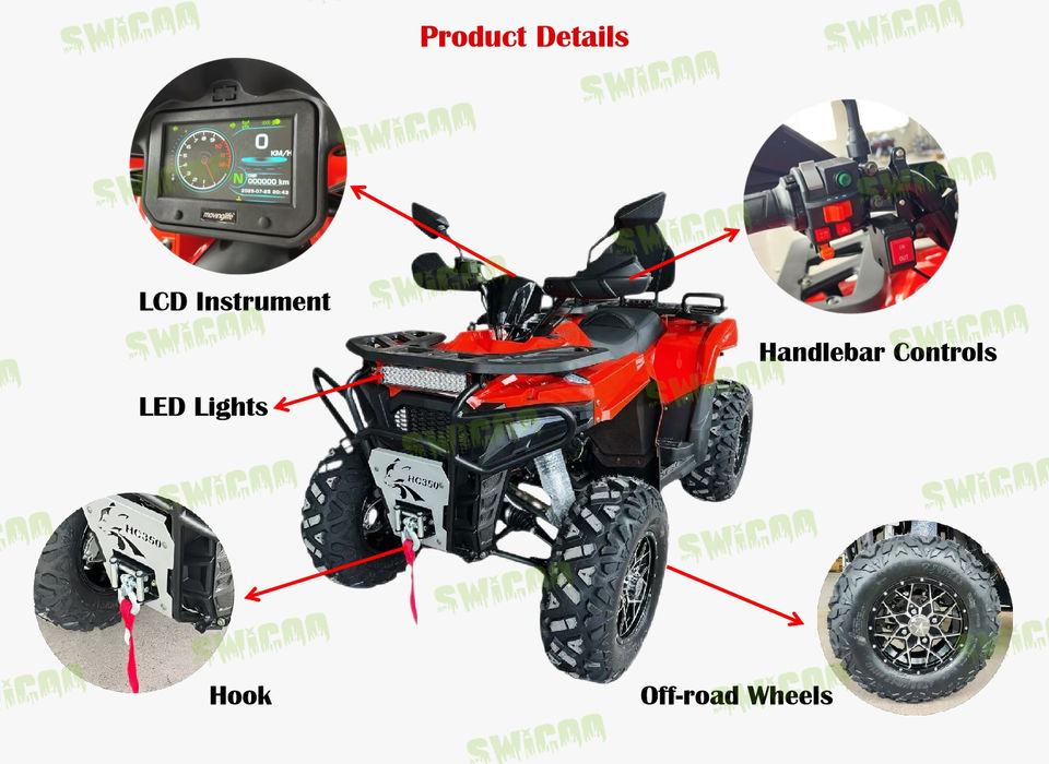 New 350cc CVT Automatic Transmission ATV Sport UTV All-Terrain Vehicle ...