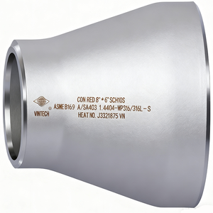 Reductor concéntrico VINTECH Vietnam ASME B16.9 A/SA403 304/304L 316/316L accesorio de tubería de acero inoxidable de alta suavidad 1/2 "-12" - Product Image 5