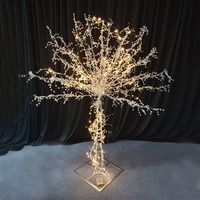 Expédition immédiate : Arbre lumineux LED en fer, sans câble, en forme d'arbre, centre de table lumineux pour mariage et décoration de table à manger, arbre lumineux artificiel