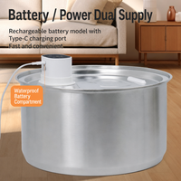 Fontaine à eau sans fil extra-large 11L en acier inoxydable 304 pour plusieurs animaux domestiques, rechargeable par USB, à induction, vente en gros OEM