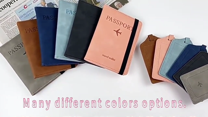 Wholesale Pu Leather Luggage Tag Passport Holder RFID Blocking