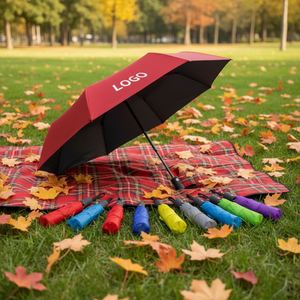 Promotional Full Automatic Open Close 3 Folding Polyester Pongee Travel <b>Windproof</b> <b>Umbrella</b> for Gift With Logo Vintage - Product Image 1