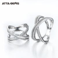 Bague en argent Sterling 925, anneau croisé, pierre zircon cubique, doigts en forme de X, pour mariage de fiançailles