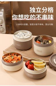 جديد تصنيع المعدات الأصلية الفولاذ المقاوم للصدأ تخزين المطبخ الميكروويف ترمس الغذاء بينو مربع حاوية مع غطاء وحقيبة للوجبات المدرسية - Product Image 6