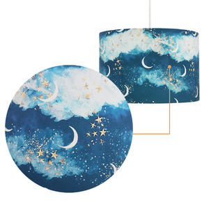 Novità pianeta <span class=keywords><strong>blu</strong></span> comodino lampada lampadari in tessuto paralume cerchio per bambini camere da letto - Product Image 3