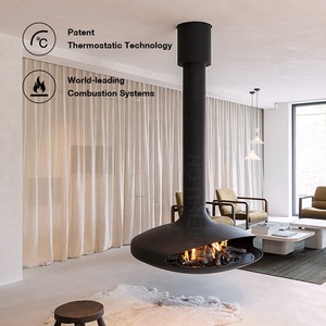 <span class=keywords><strong>Cheminée</strong></span> <span class=keywords><strong>suspendue</strong></span> cylindrique moderne personnalisable MEISU.CH, foyer bioéthanol suspendu rond pour manteau mural - Product Image 2